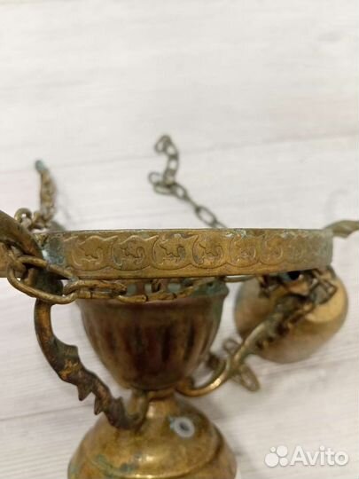 Люстра латунь СССР бронза