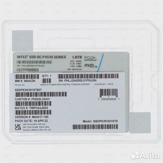 Серверный SSD Intel DC P4510 (SAS) новые
