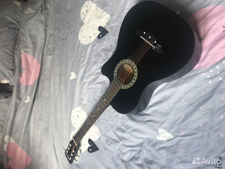 Новая Акустическая гитара матовая черная
