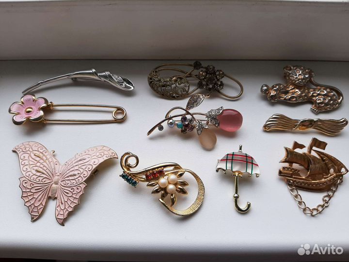 Брошки винтаж СССР чехия США