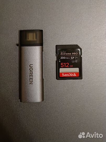 Sandisk extreme pro 512 + адаптер ugreen