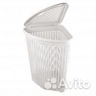 Корзина для белья угловая, 50Л (белая)