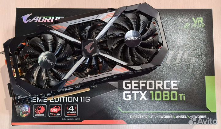 Продам видеокарту Nvidia Gigabyte Aorus GTX 1080 T