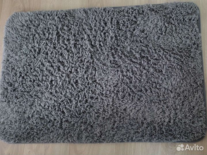 Коврик для ванной с длинным ворсом 60*90 серый