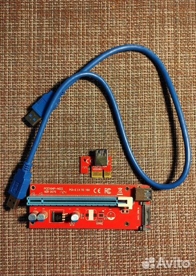 Райзер ver. 007S, SATA, USB 3.0, PCI-E 1X - 16X