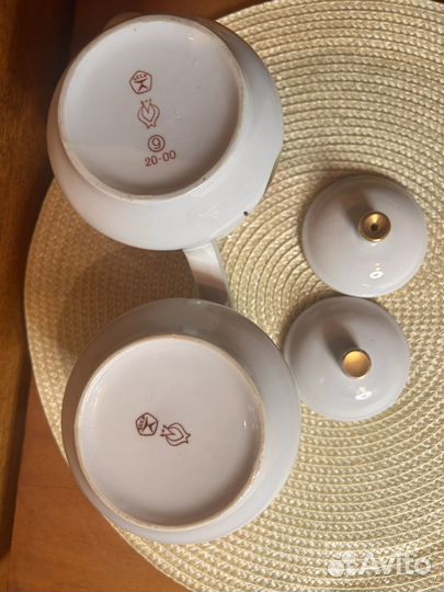 Чайник и сахарница «Пролетарий»,роспись агашки