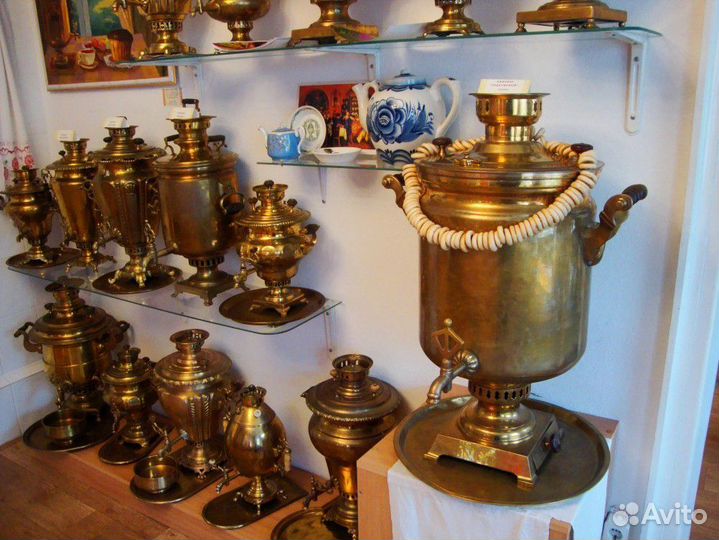 Самовары дровяные на углях,поднос в подарок