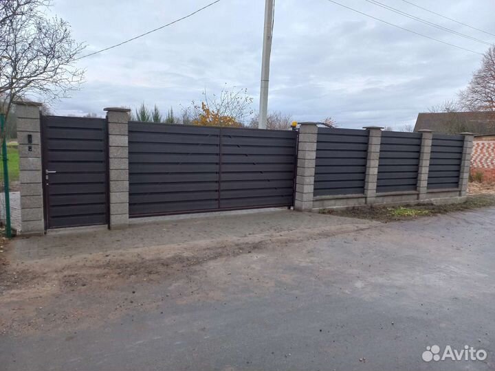 Забор профнастил профлист рабица столбы