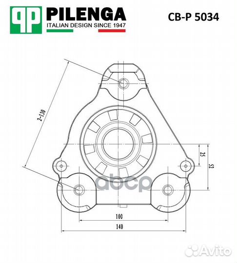 Опора аморт.пер.прав.peugeot boxer II CB-P 5034