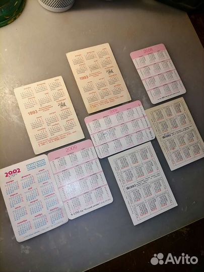 Старые календари, 8шт