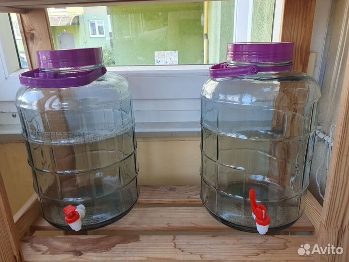 Банка 20л, стеклянные с краном