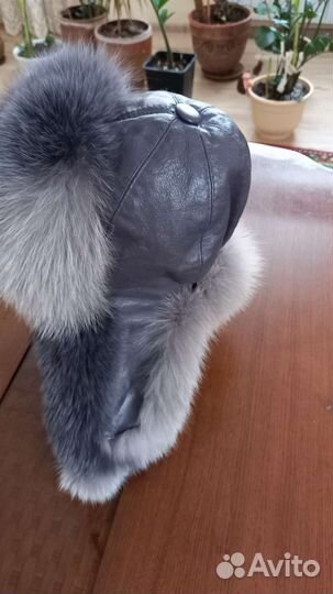 Шапка ушанка женская песец