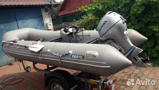 Продам лодку риб skyboat 360 мотор хонда 20