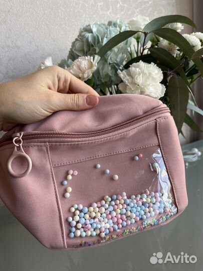 Поясная сумка детская розовая