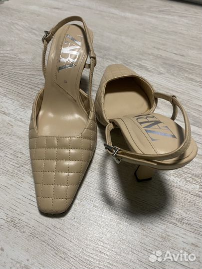 Босоножки мюли 35 один раз б/у zara