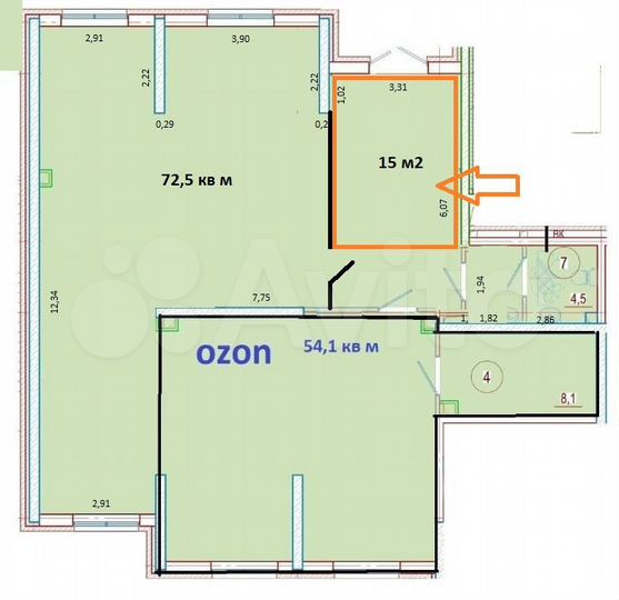 Торговая площадь, 15 м²