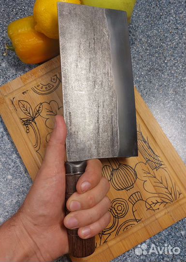Нож тяпка кованый кухонный