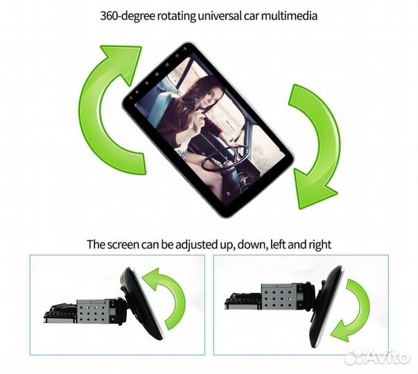 Магнитола 1 дин с экраном 10,2 дюйма 2+32Гб