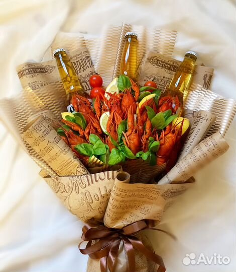 Съедобные Букеты с раками, крабами, креветками