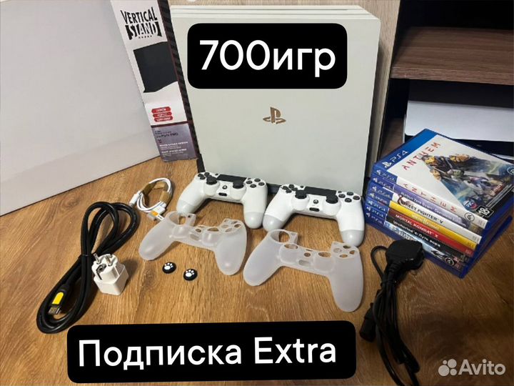 Sony PS4 pro 1tb белая+ 700игр
