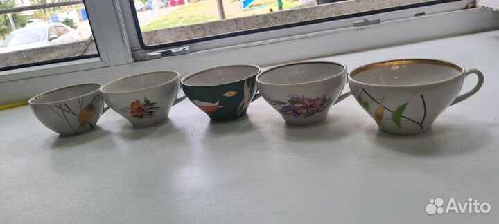 Фарфоровые чашки И блюдца дулево СССР