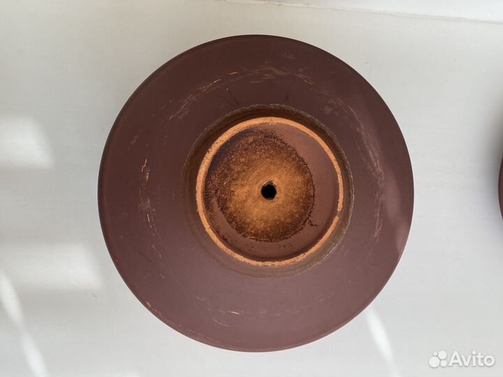 Горшок керамический большой коричневый