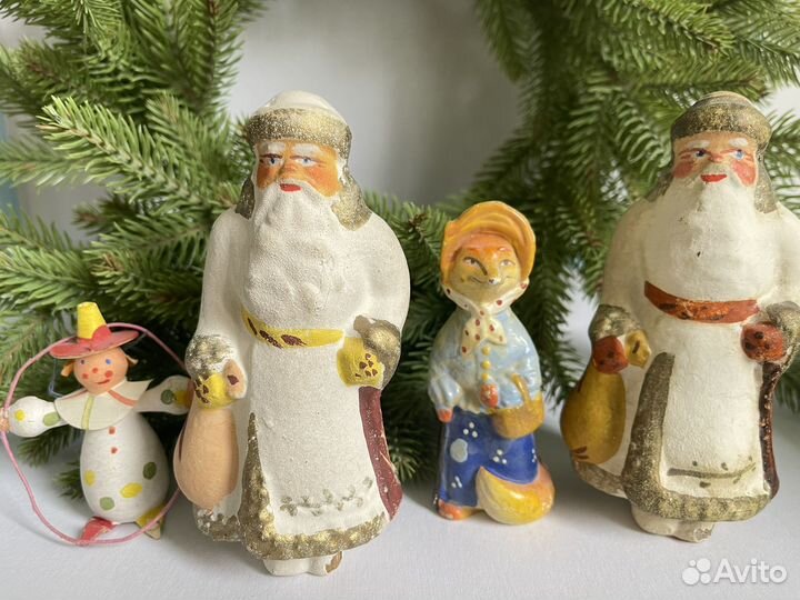 Елочные игрушки СССР пресопилки и ватные