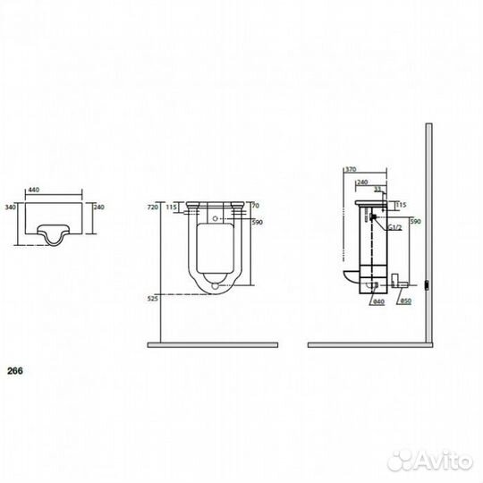 Писсуар подвесной Kerasan Waldorf белый