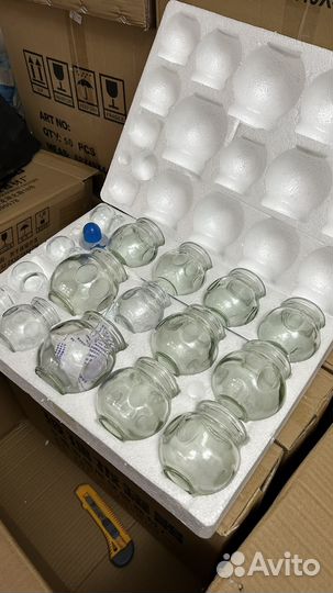 Вакуумные стеклянные банки для массажа тела