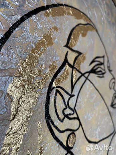 Интерьерная картина, поталь, рельефная