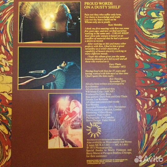 Ken Hensley/ Proud Words On1973 US press