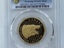 Монета Золото Канада Медведь Гризли