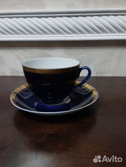 Фарфоровая посуда кобальт с позолотой СССР
