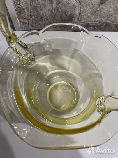 Конфетница цветное стекло винтаж СССР