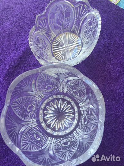 Хрустальная ваза, конфетница. СССР 70 е годы