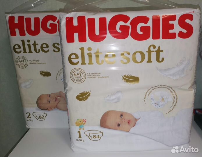 Подгузники Huggies elite soft 1, 2
