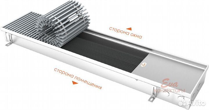 Калорифер внутрипольй без вентилятора высота 80