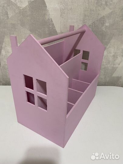 Карандашница деревянная домик