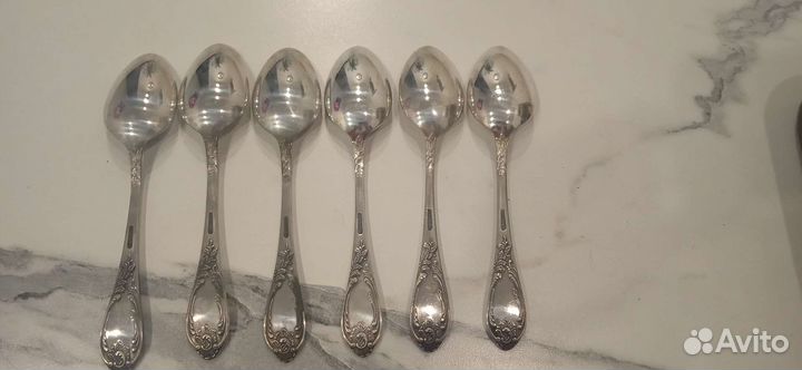 Набор 6 столовых ложек мельхиор