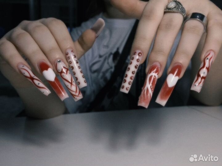 Маникюр гель-лаком, наращивание