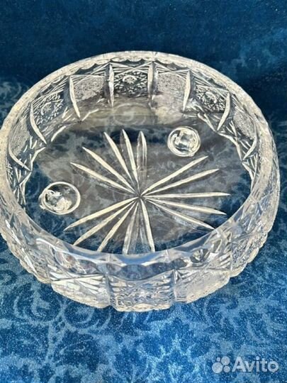 Хрустальная ваза - салатница на ножках