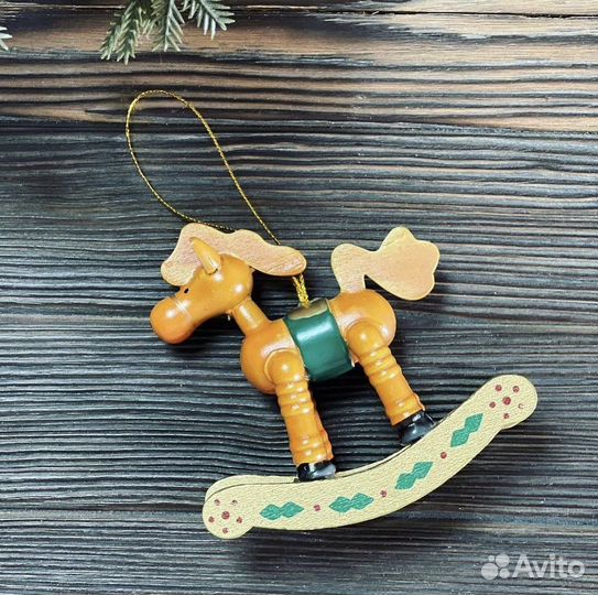 Лошадка-качалка елочная игрушка украшение