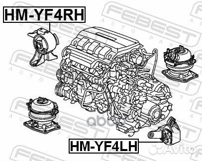 Подушка двигателя правая (гидравлическая) HM-YF
