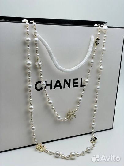 Chanel подвеска колье с жемчугом люкс