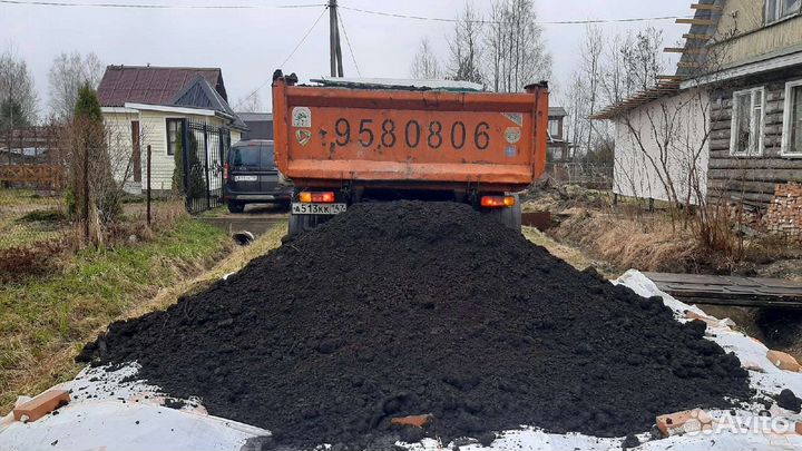 Песок, щебень, торфогрунт, земля, пгс