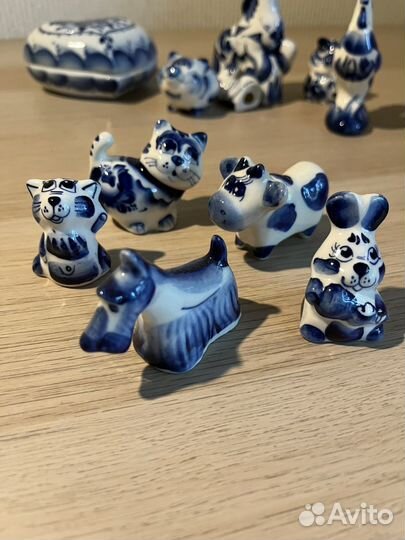 Гжель фигурки животных
