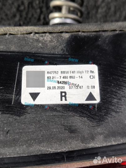Фонарь крышки багажника правый BMW 1 F40 2020