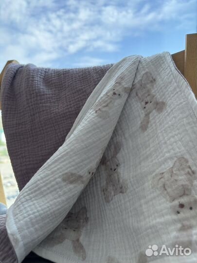 Муслиновый плед (ручная работа )