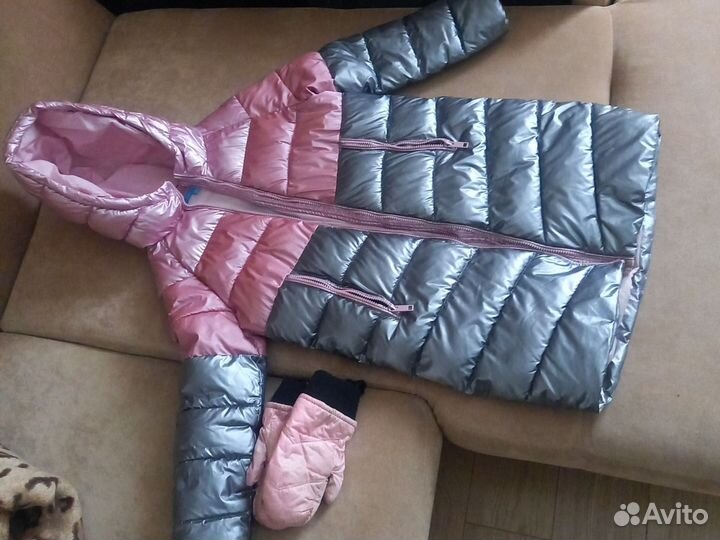 Пуховик зимний для девочки 128-134