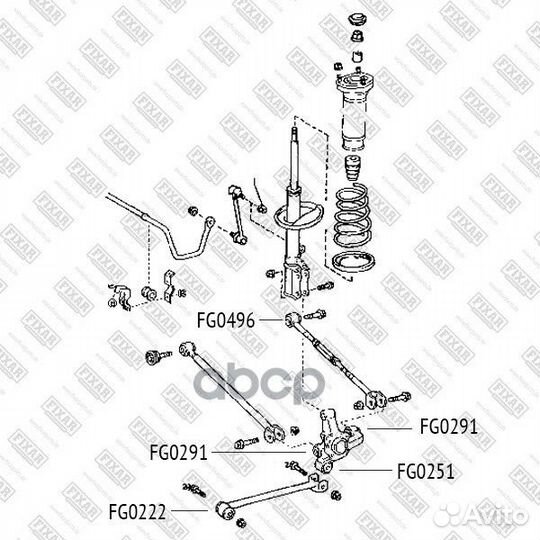 Сайлентблок задней цапфы toyota/lexus camry/RX3